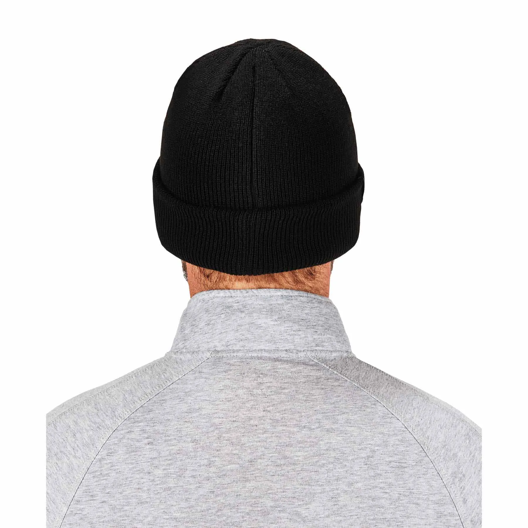 Ergodyne 16801 6811Z  Black Rib Knit Hat - Zipper for Bump Cap Insert