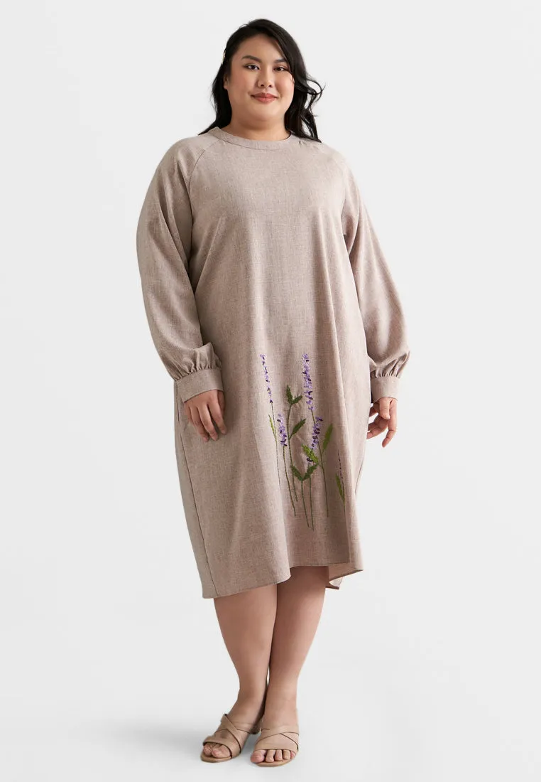 Esmeralda Lavender Embroidery Shift Dress