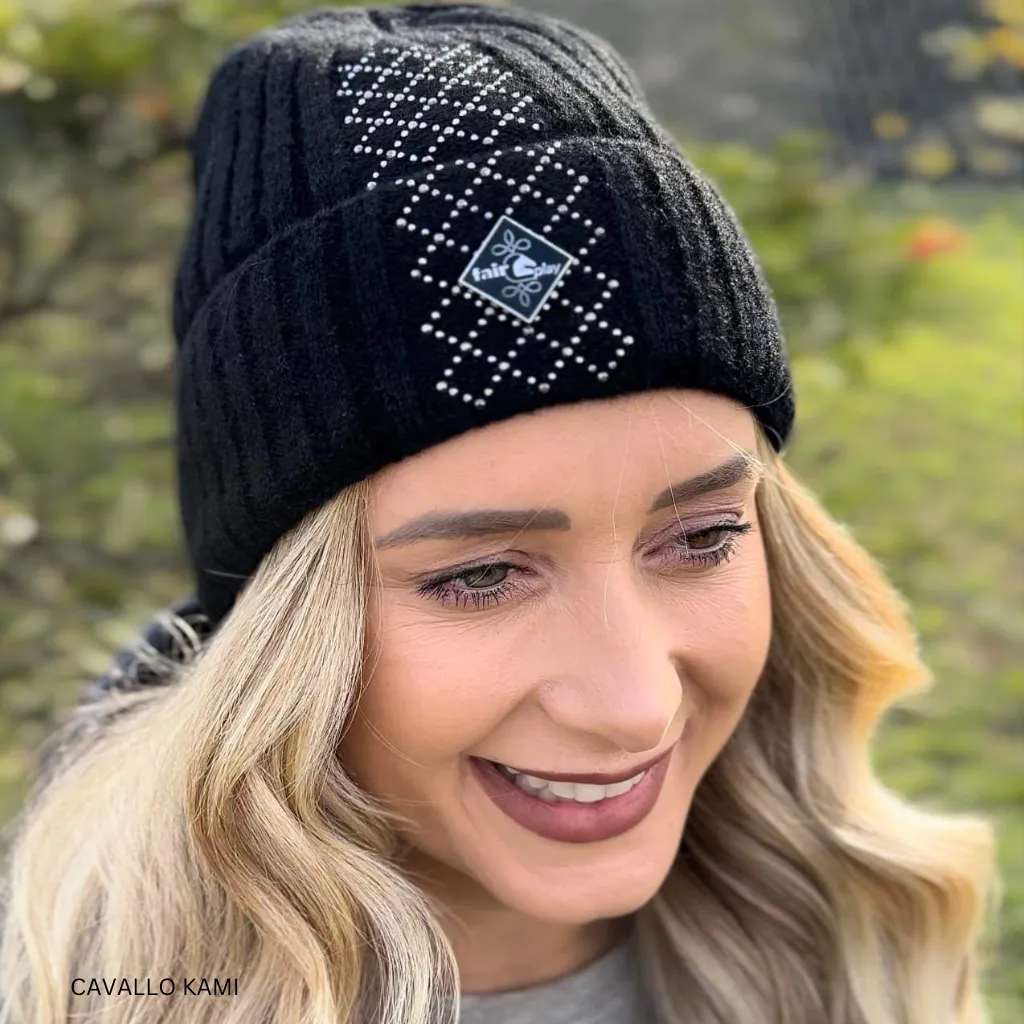 FairPlay Kami Winter Beanie with Crystal Pattern