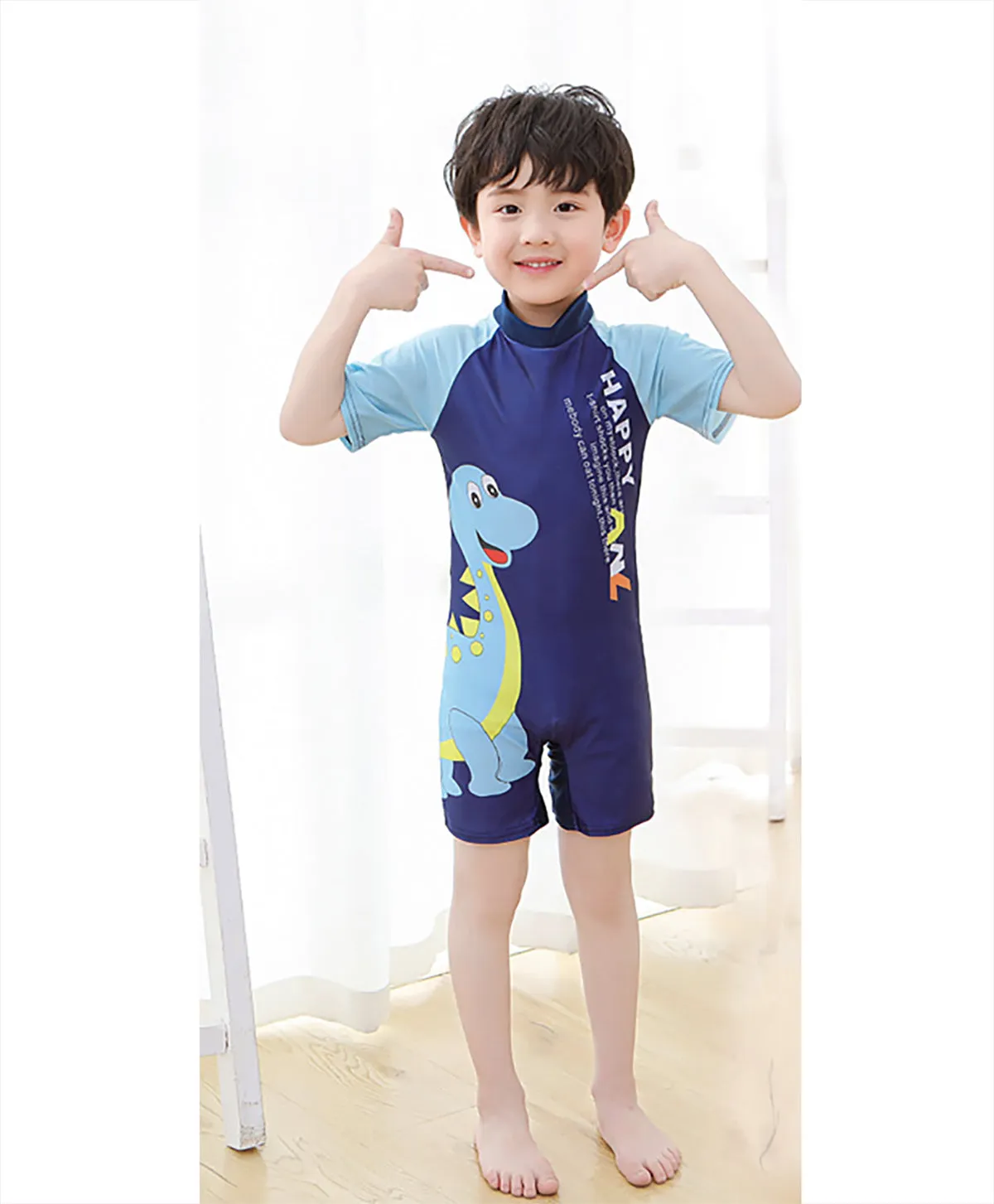 Fancydresswale Dinosaur Swimsuit half sleeves for kids