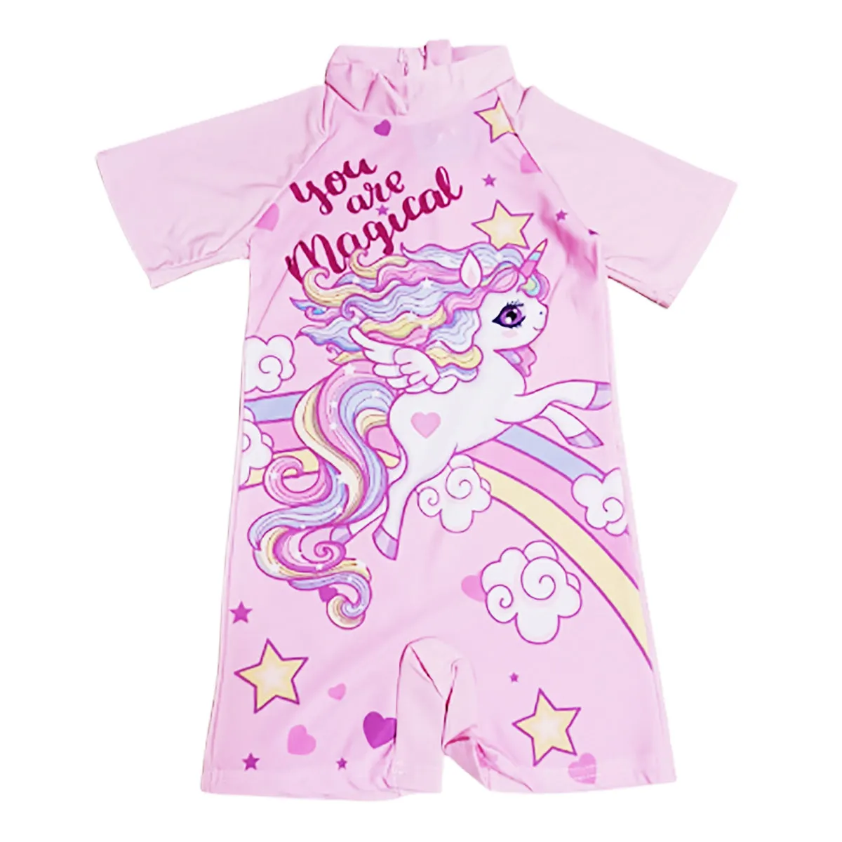 Fancydresswale Unicorn Queen Swimsuit for Girls half sleeves