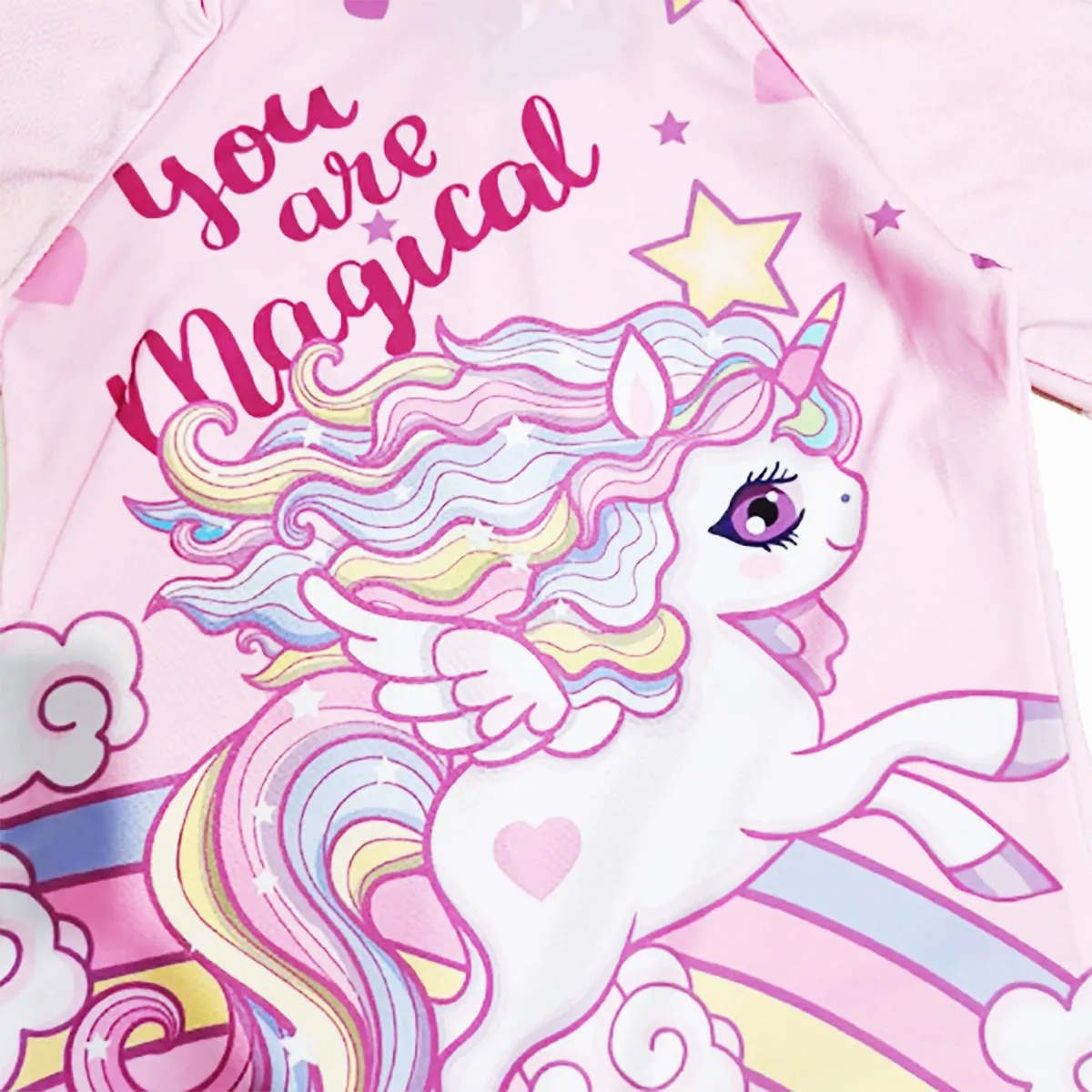 Fancydresswale Unicorn Queen Swimsuit for Girls half sleeves