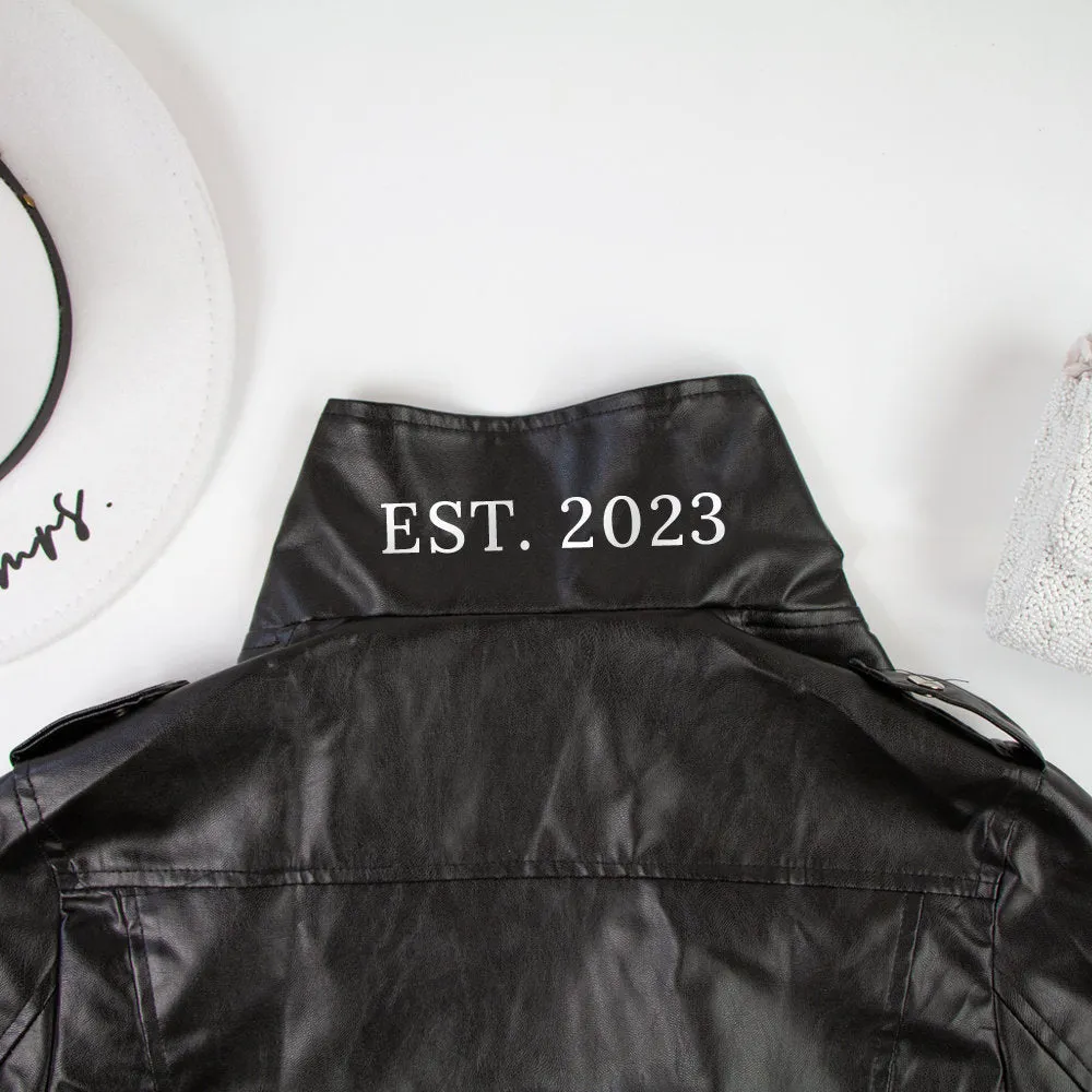 (Faux Leather) Black Until Death Do Us Party Leather Jacket