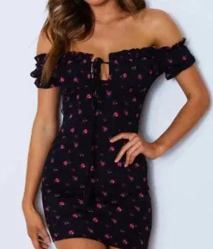 Floral Print Off-Shoulder Bodycon Dress