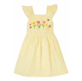 Frugi Jasmine Dress - Dandelion Seersucker / Flowers