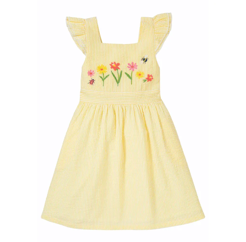 Frugi Jasmine Dress - Dandelion Seersucker / Flowers