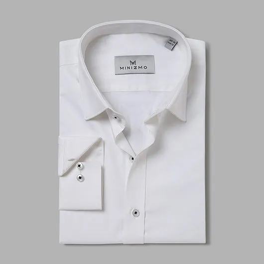 Fuji White Shirt with Black Sleeve Detailing