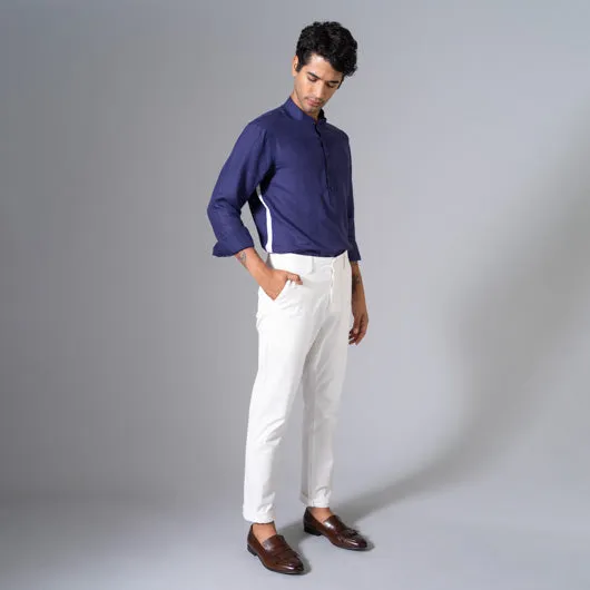 Gin & Tonic White Cotton Lycra Stretch Chinos