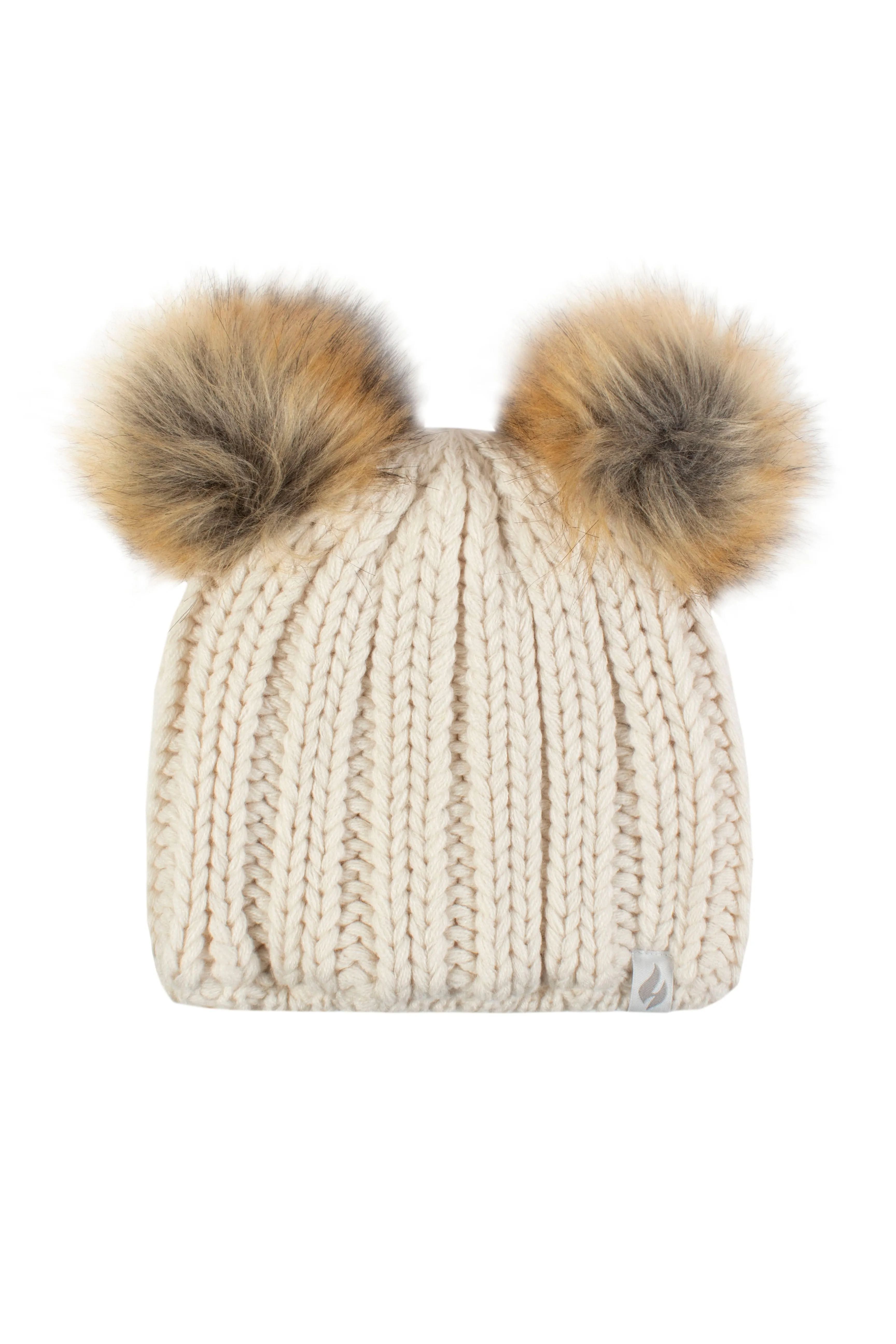 Girls Crystal Mountain Hat with Two Pom Poms