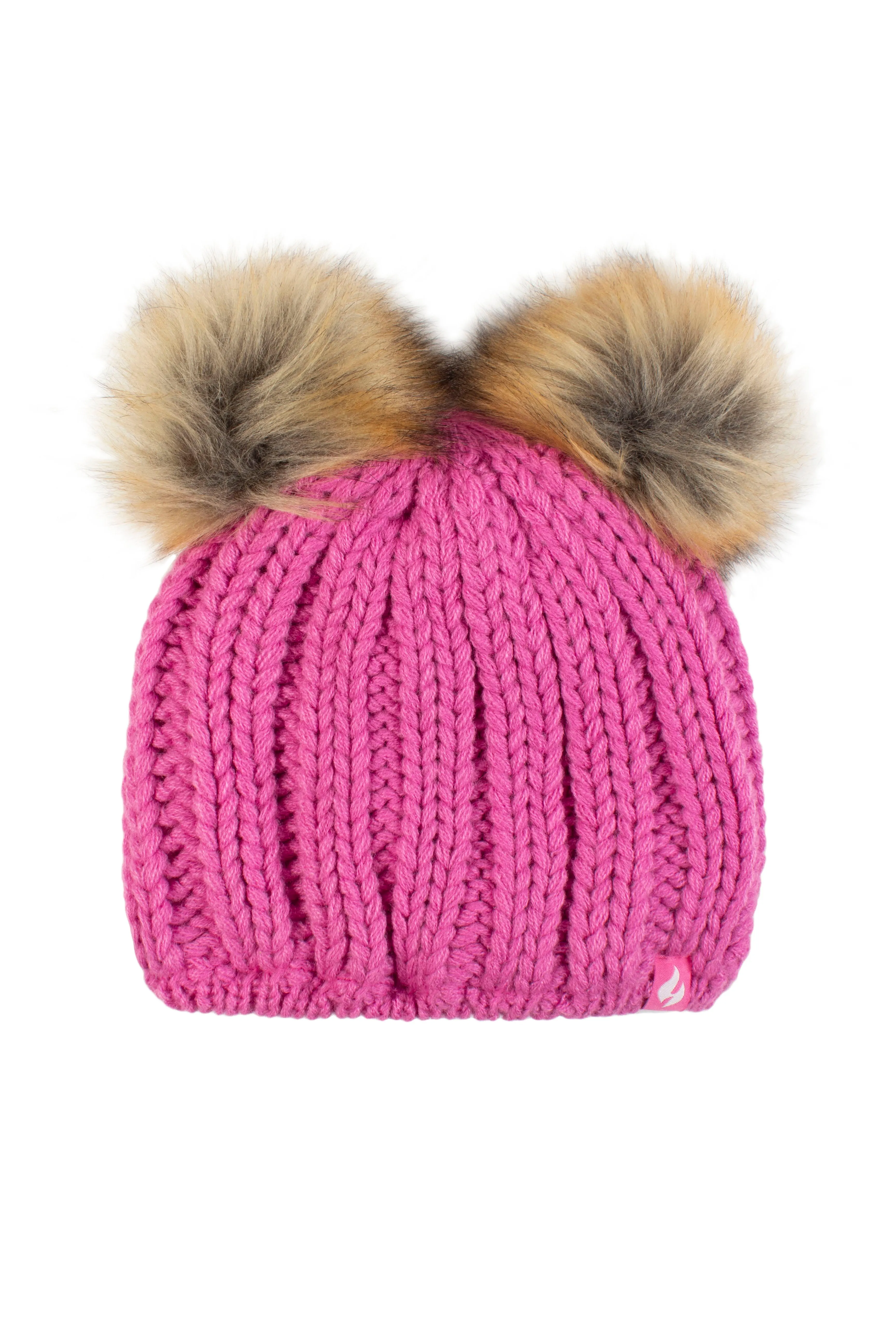 Girls Crystal Mountain Hat with Two Pom Poms