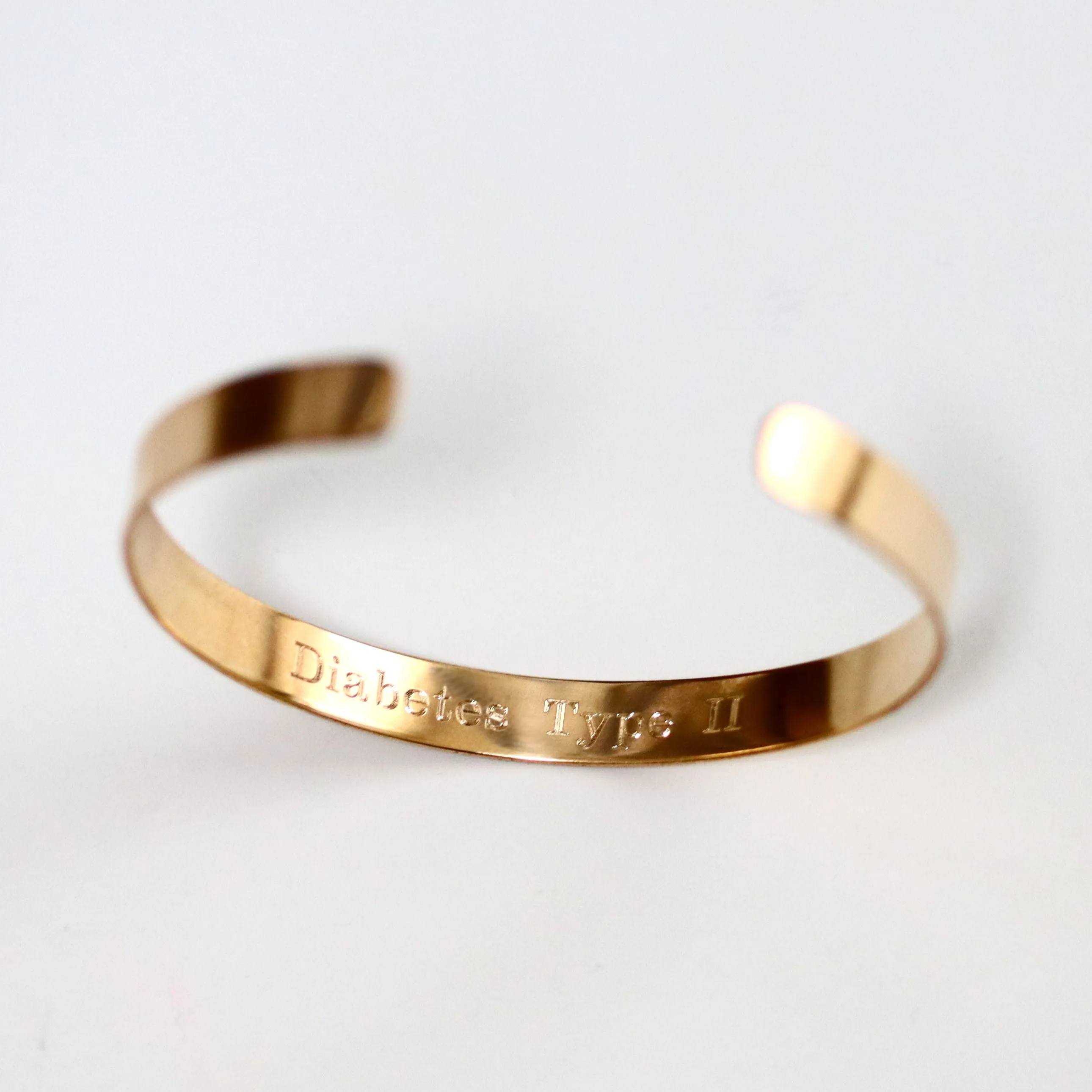 Gold Medical Alert ID Bracelet for Men - Custom Engravable cuff Bangle