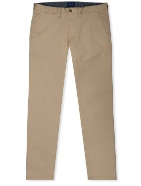 Hallden Slim Fit Twill Chinos Dark Khaki