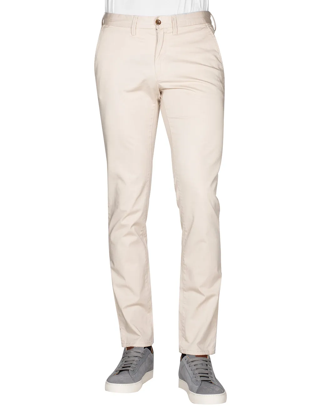 Hallden Slim Fit Twill Chinos Putty