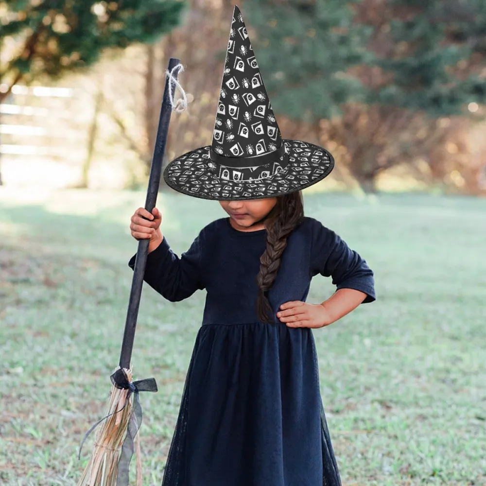 Halloween Witch Hat for Cosplay Parties or Birthday Celebrations-Axe and Spiders