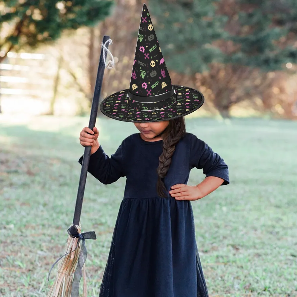 Halloween Witch Hat for Cosplay Parties or Birthday Celebrations- Boo