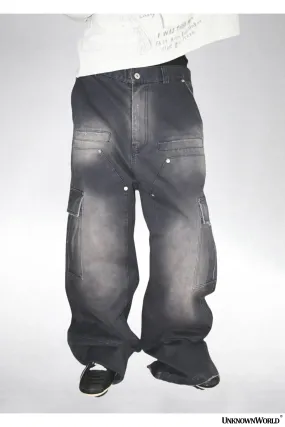 Heavyweight washed cargo pants