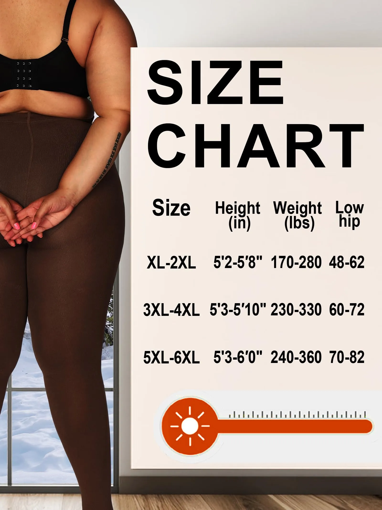 HONENNA Queen Plus Size Fleece Lined Tights, 11  Colors Thermal Warm Winter Tights for Women, Medias Termicas Mujer Invierno