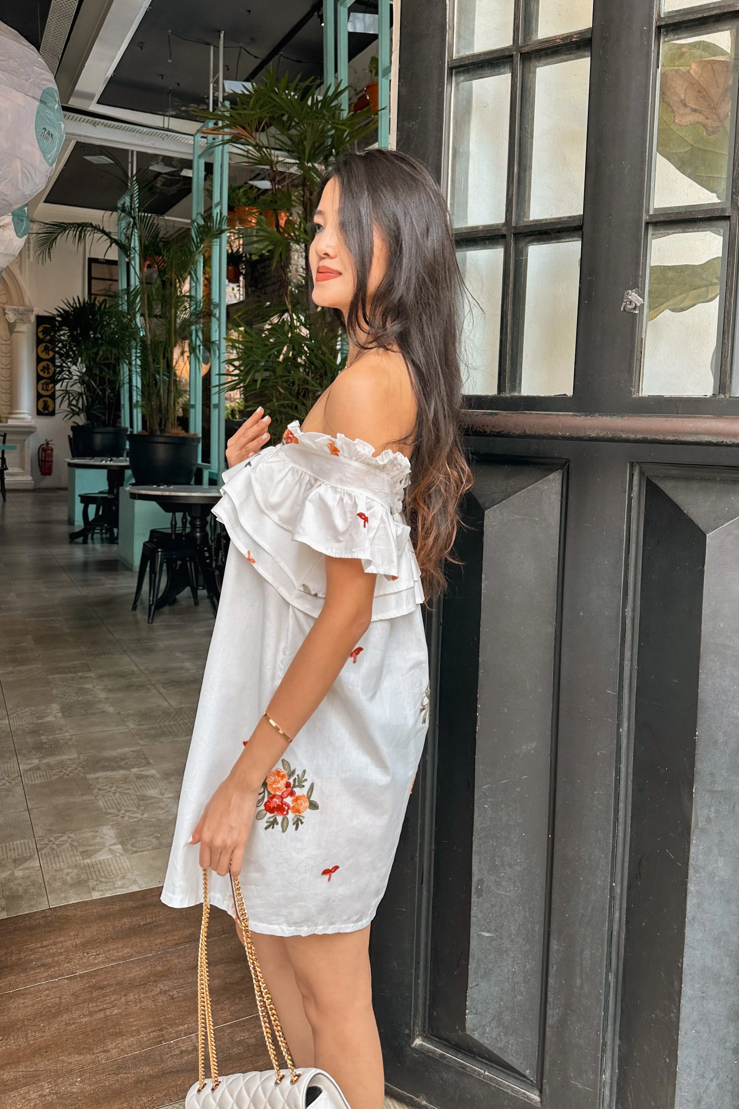 Isadora Floral Embroidery Shift Dress