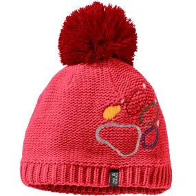 Jack Wolfskin Kids Paw Knit Thermal Bobble Hat - Tulip Red