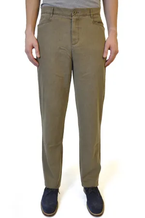 Khaki Brown Straight Cotton Chino Trouser