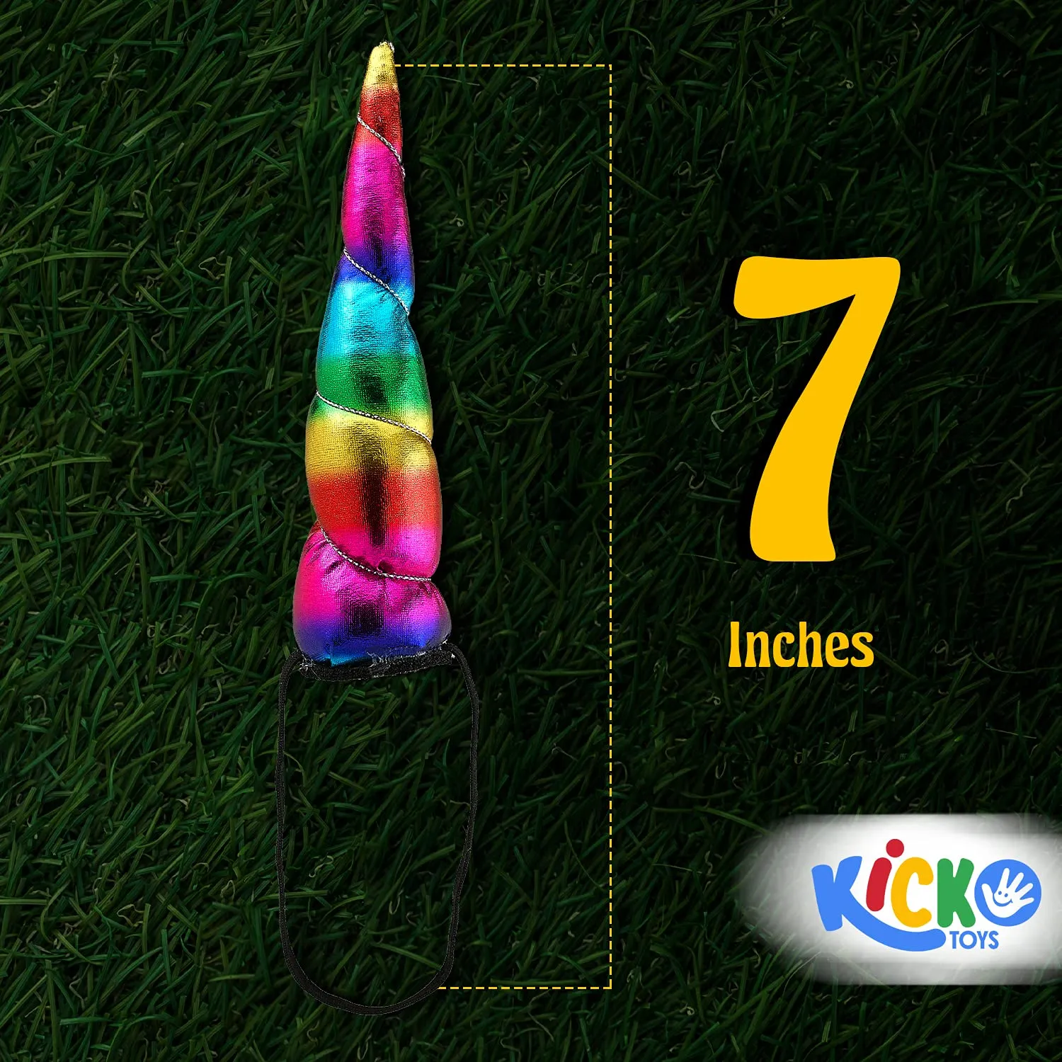 Kicko 7 Inch Rainbow Unicorn Headband - 12 Pack - Twisted Shiny Horn Headpieces for Girls