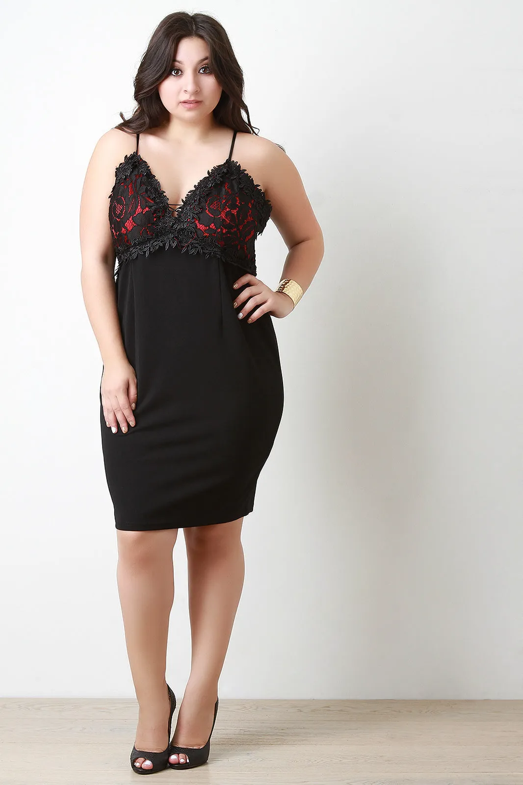 Lace Bustier Bodycon Dress