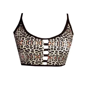 Ladder Crop Top in Leopard Print CT3leop