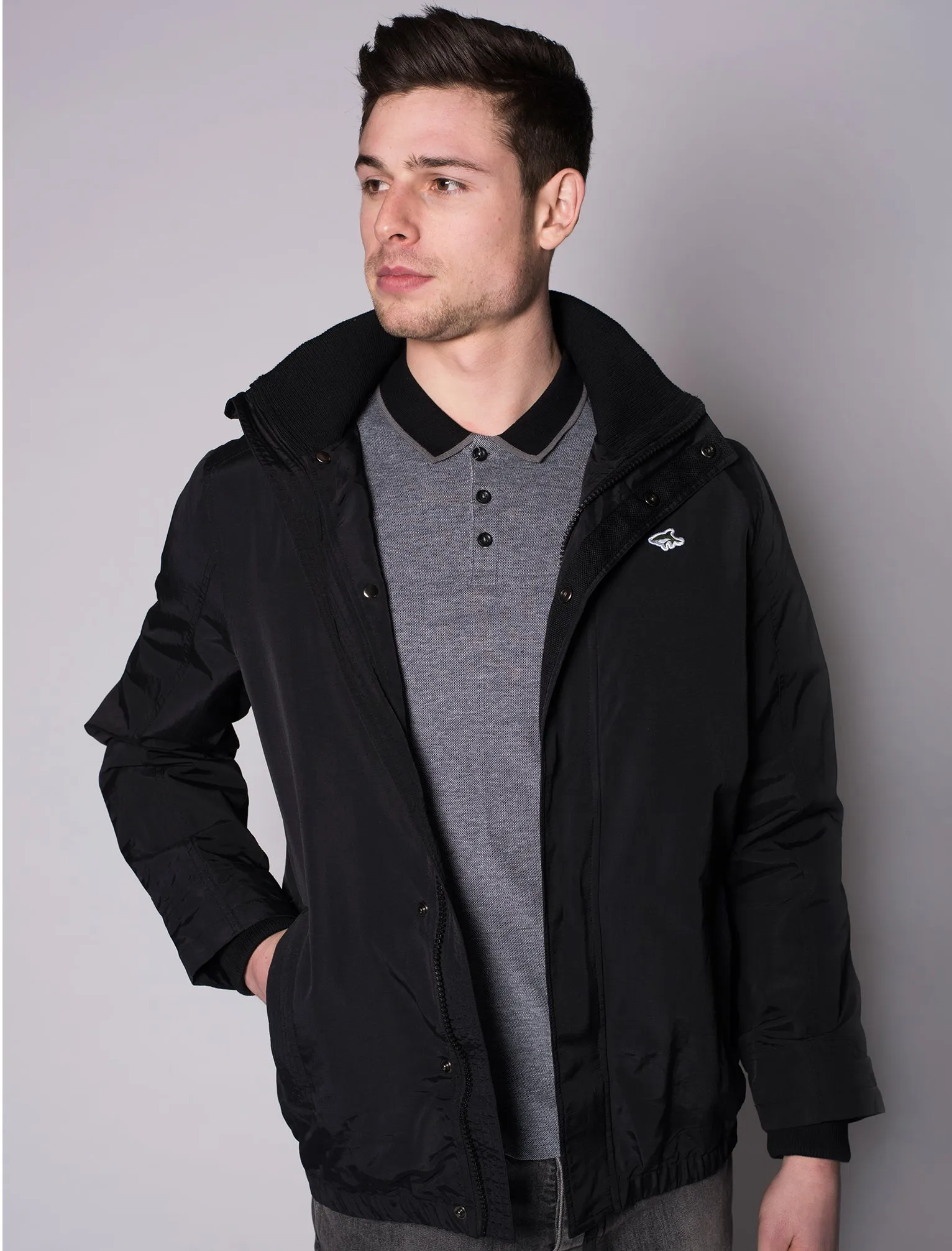 Lantry Hooded Storm Jacket in Black - Le Shark