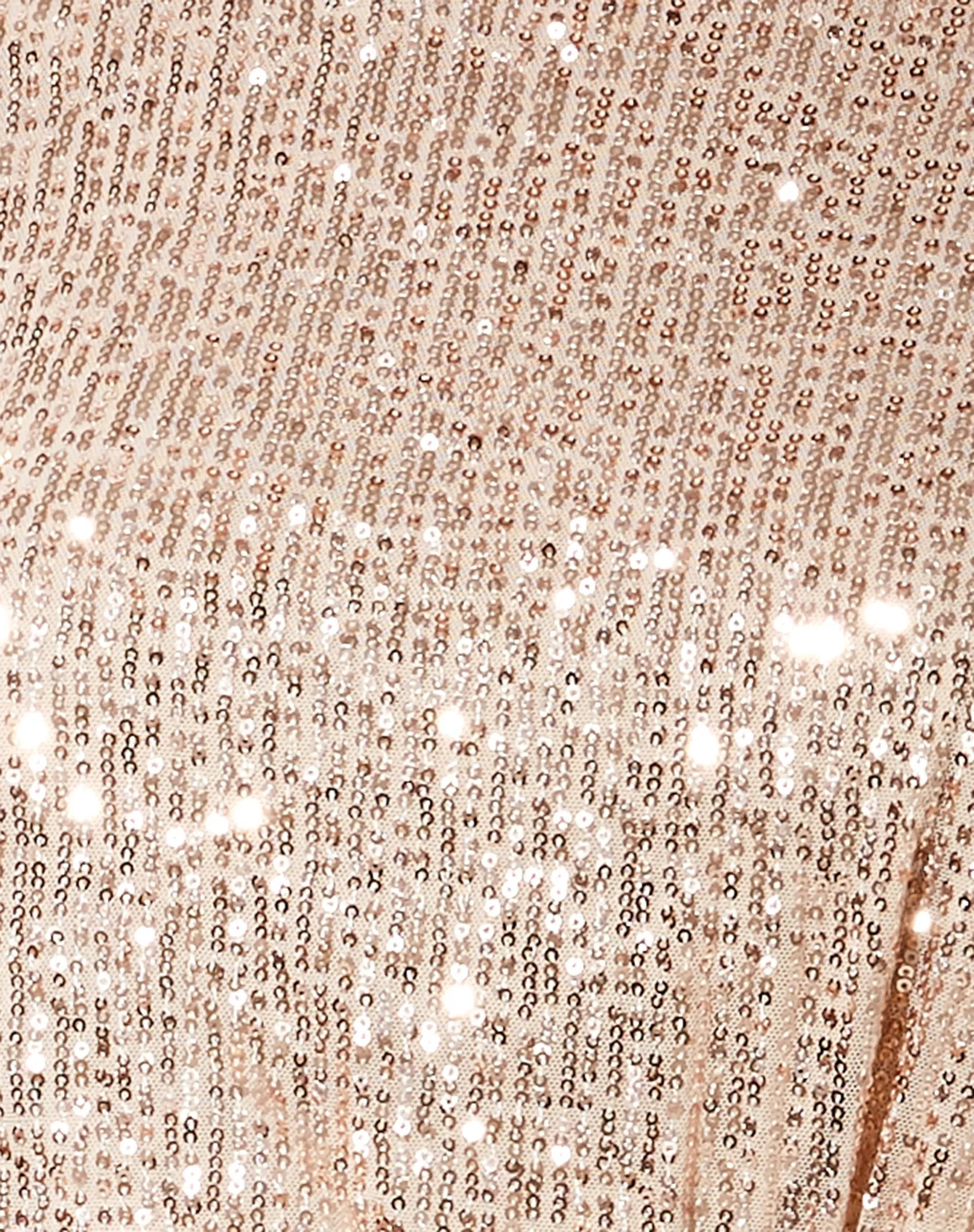 Liama Dress in Drape Sequin Light Gold