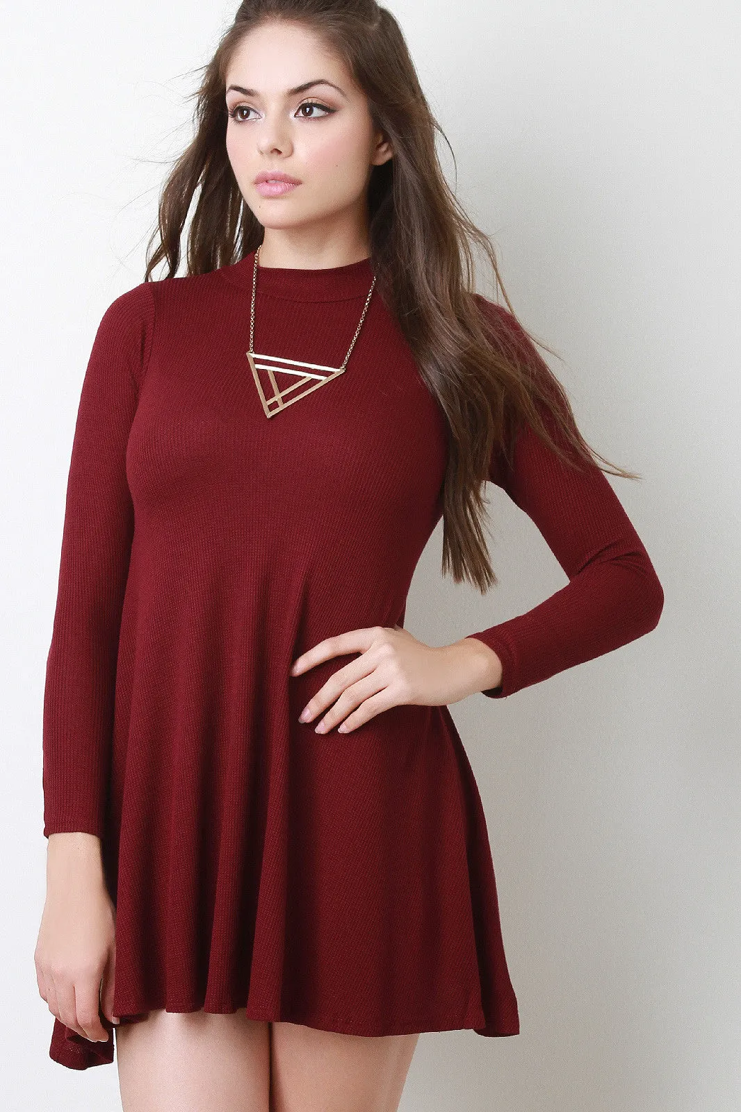 Long Sleeve Thermal Swing Dress