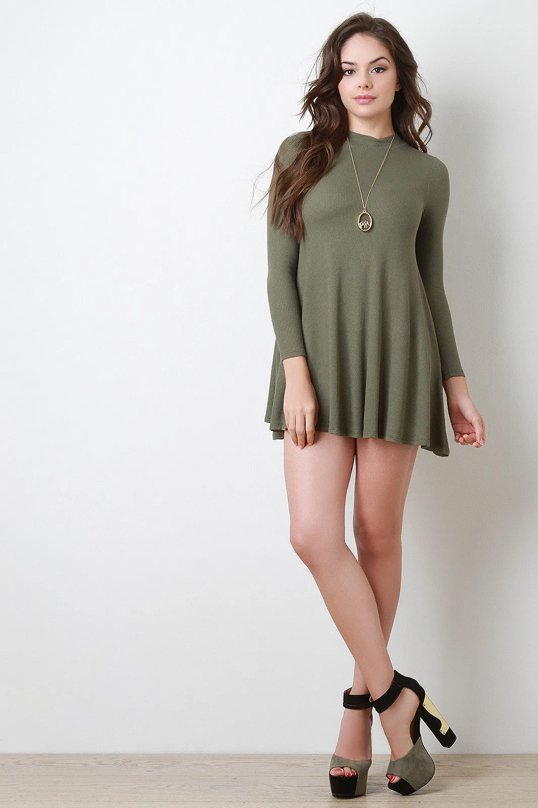 Long Sleeve Thermal Swing Dress