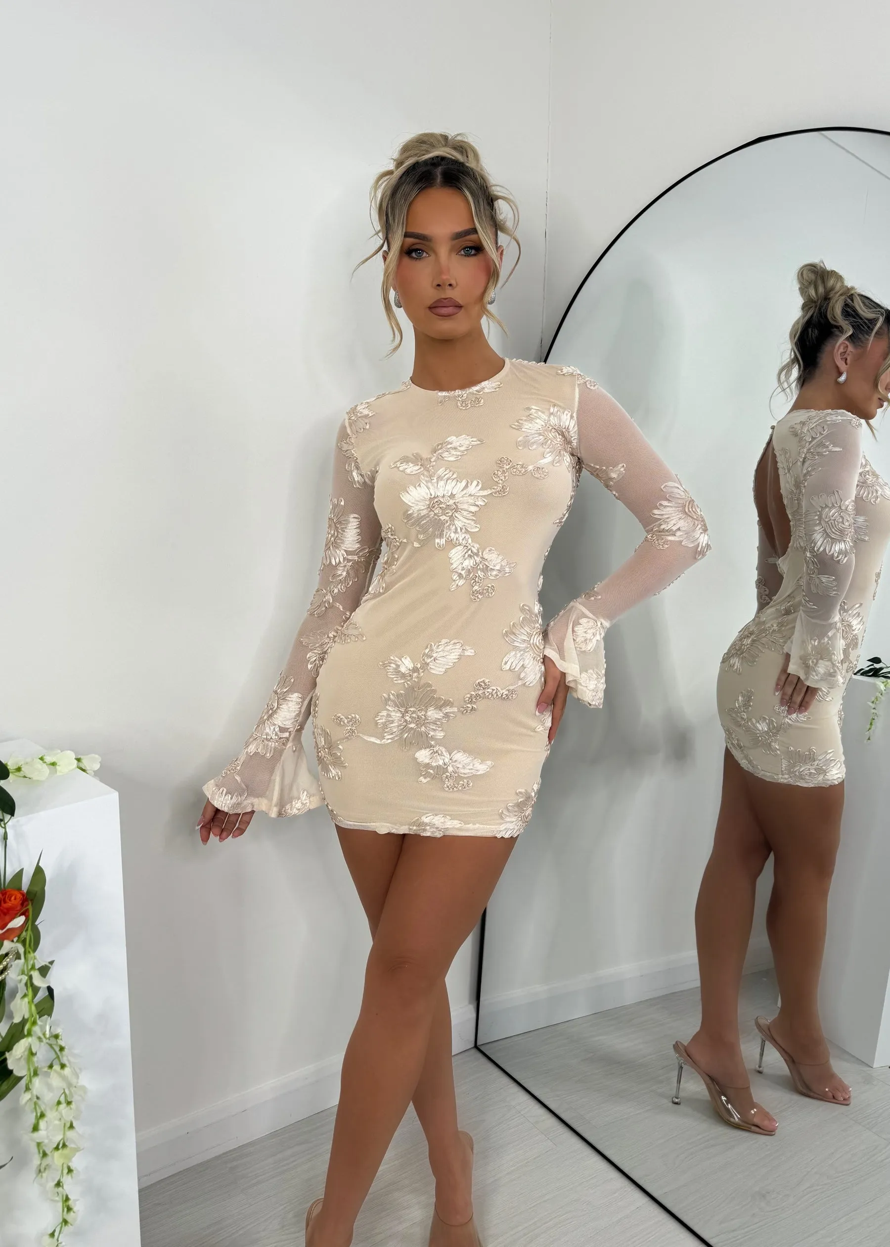 Love to Dream Long Sleeved Mini Dress - Ivory