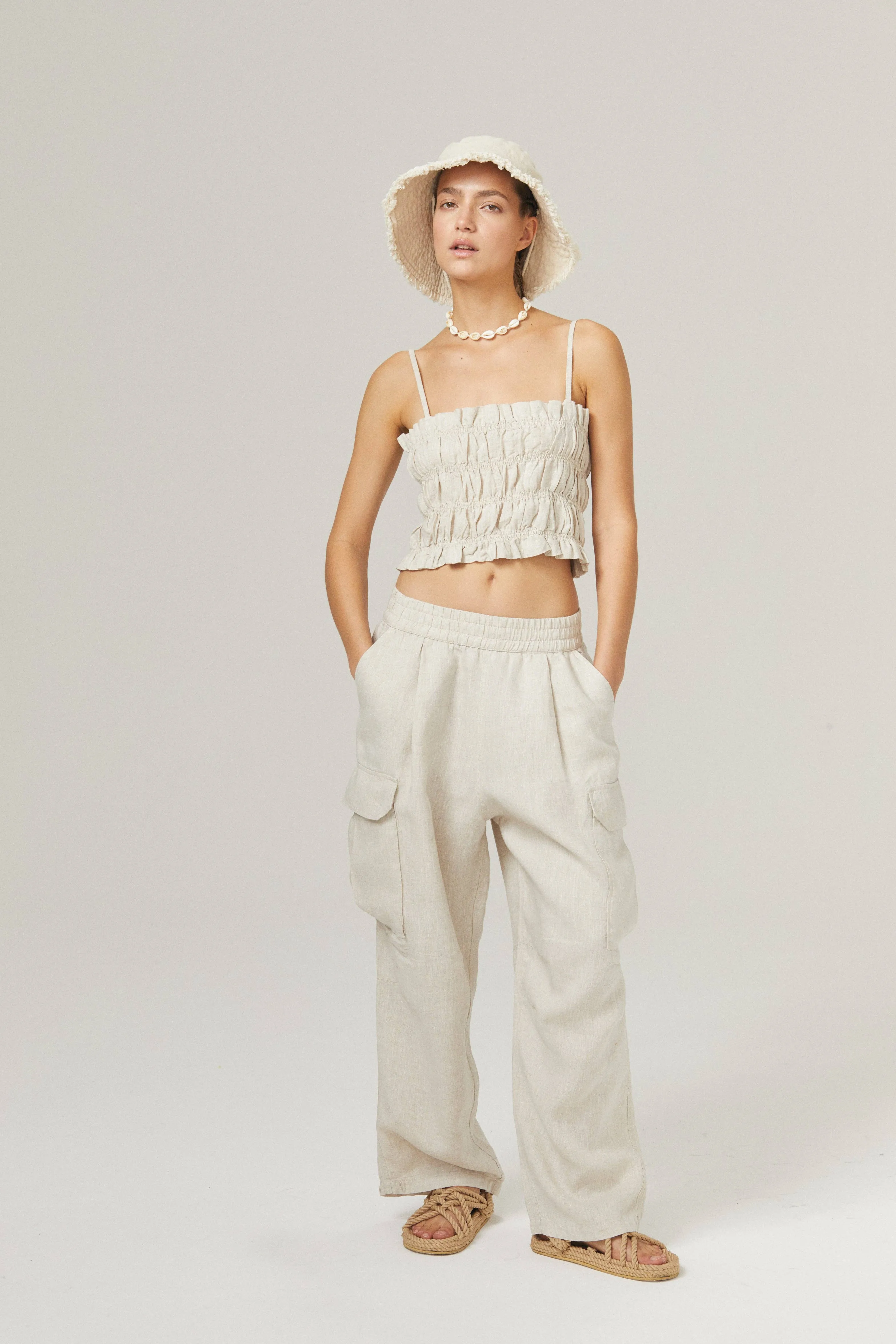 Luca Linen Pants - Natural