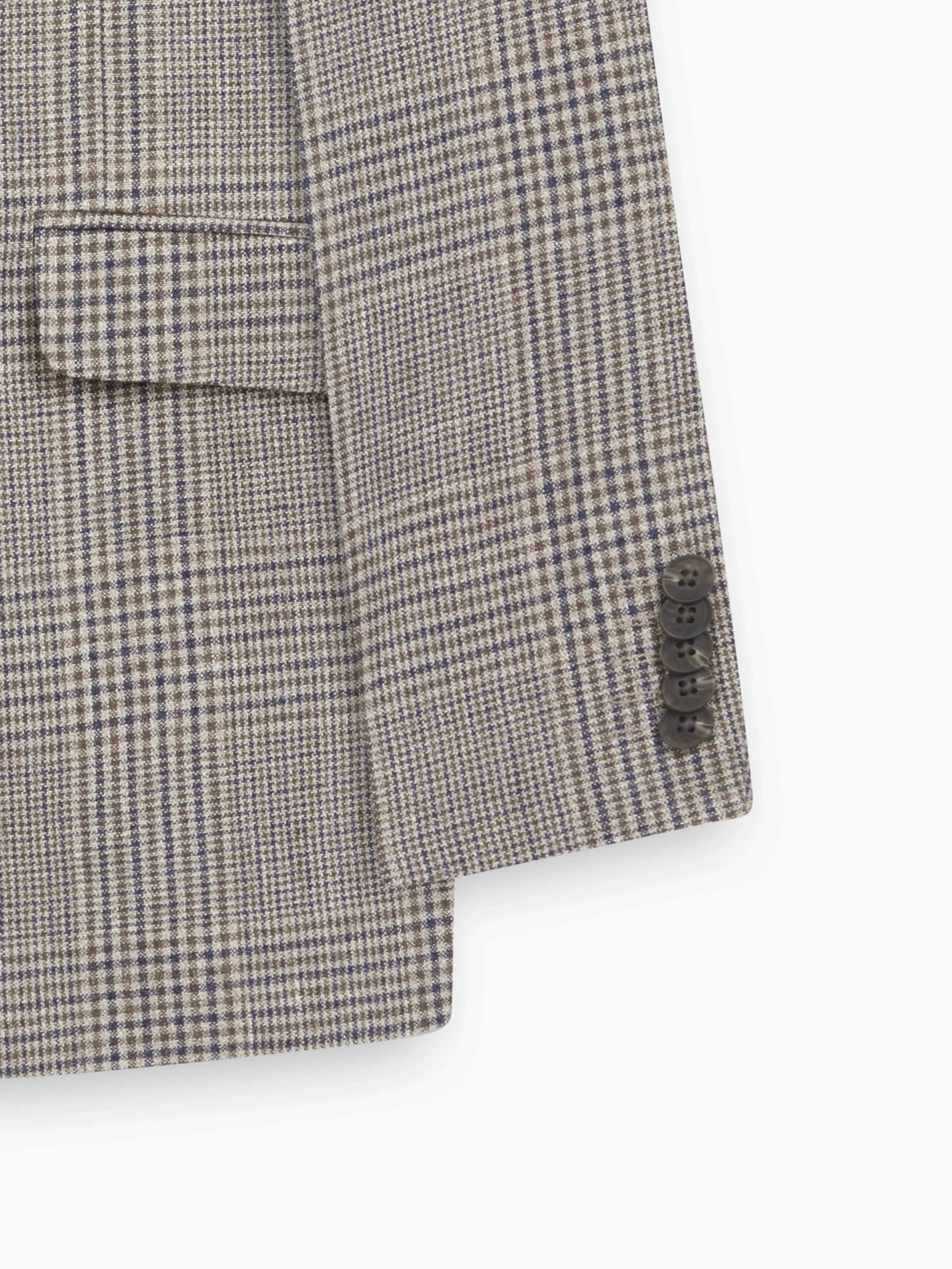 Luminara Italian Summer Slim Fit Brown and Navy Oversized Check Jacket