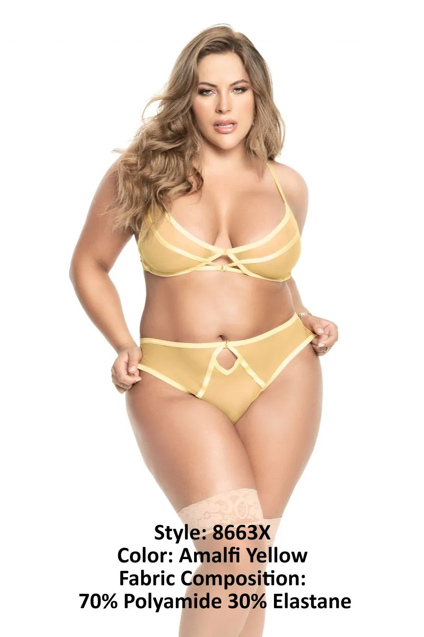 Mapale 8663X Curvy Size Two Piece Lingerie Set Color Amalfi Yellow