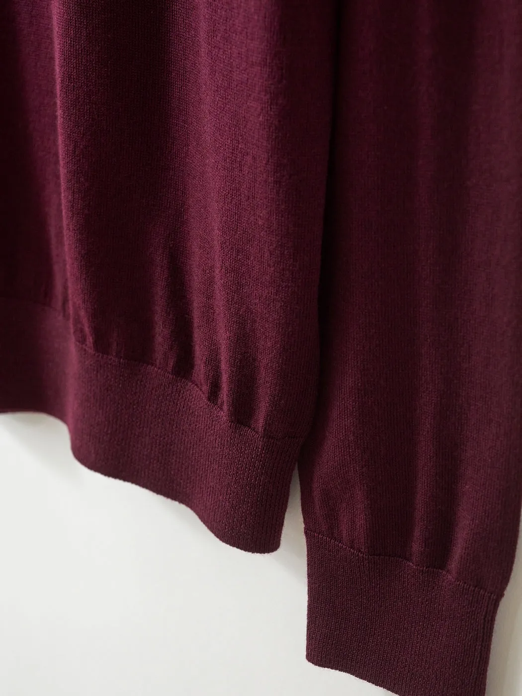 Merino Wool Crew Neck Jumper - Wine