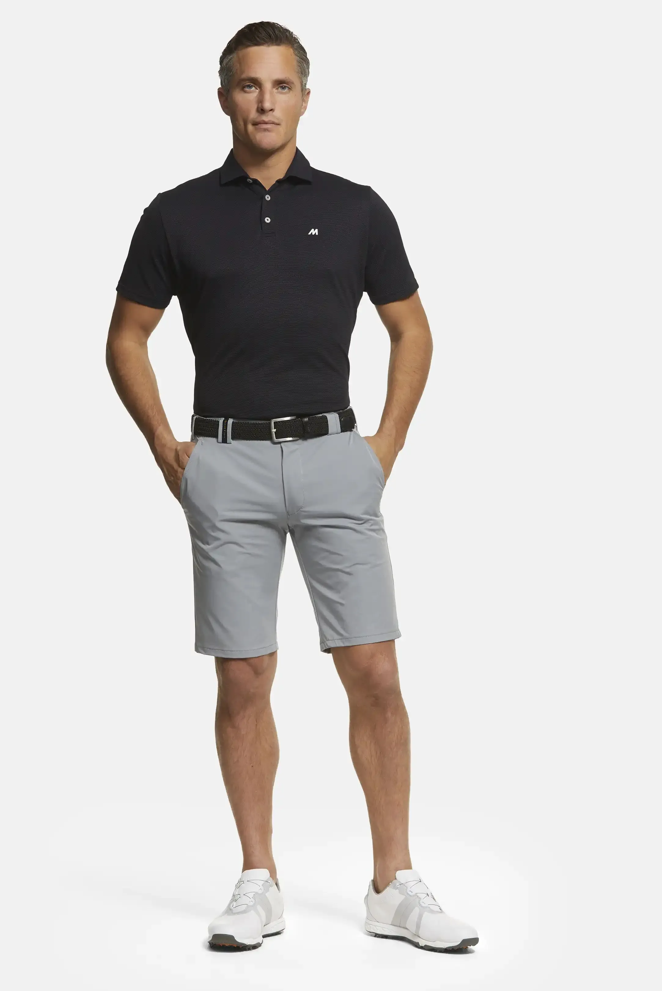 MEYER Golf Shorts - St. Andrews 8070 High Performance Cotton - Grey