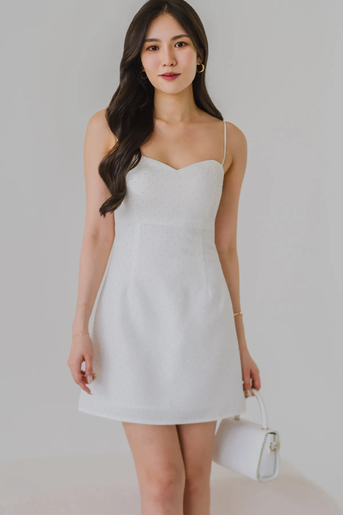 Midnights Padded Dress (White)