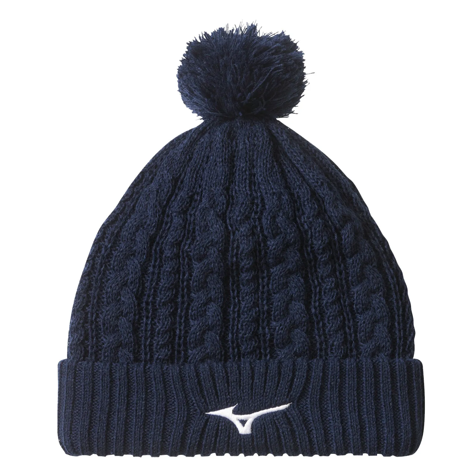 Mizuno Mens Knit Bobble Pom Beanie