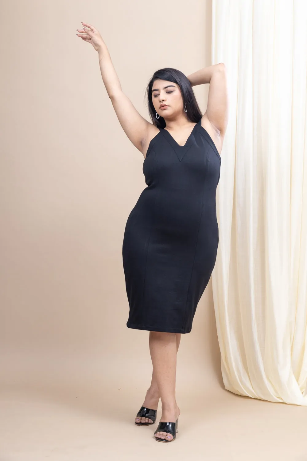 Moonlit  V-Neck Bodycon Dress