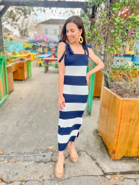 Navy Stripe Leia Dress