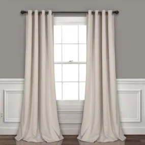 New - Set of 2 (84"x52") Grommet Top Insulated Blackout Window Curtain Panels Beige - Lush Décor