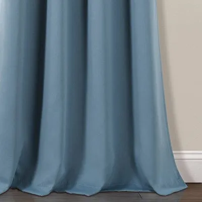 New - Set of 2 (84"x52") Insulated Grommet Blackout Window Curtain Panels Dusty Blue - Lush Décor