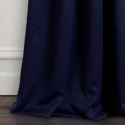 New - Set of 2 (95"x52") Insulated Grommet Top Blackout Curtain Panels Navy - Lush Décor