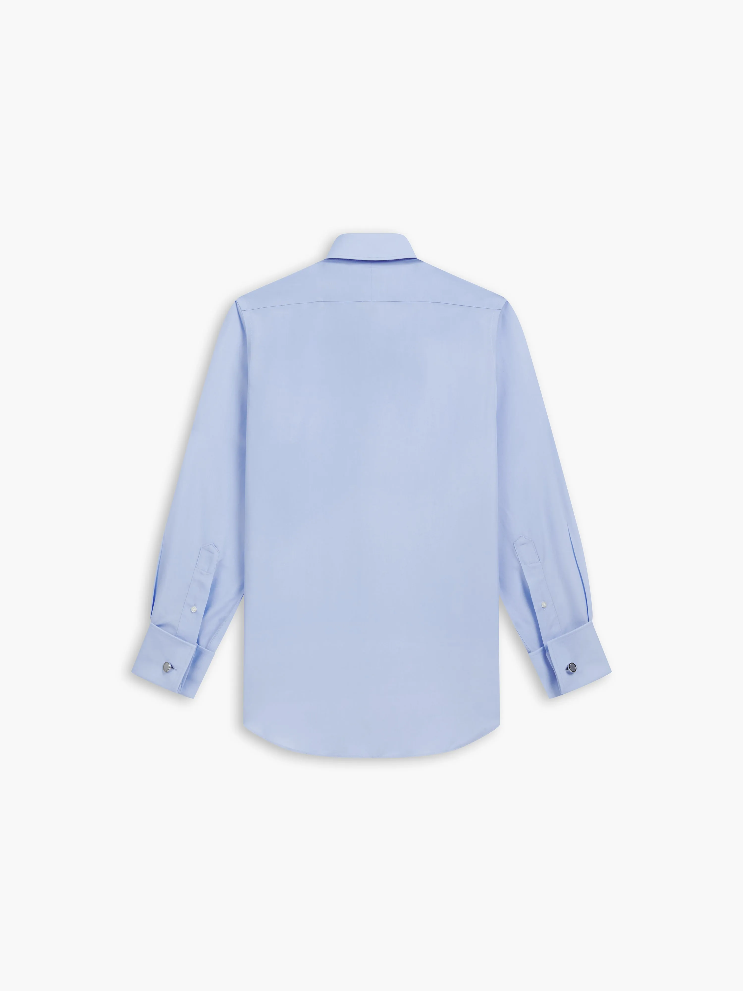 Non-Iron Light Blue Poplin Fitted Dual Cuff Classic Collar Shirt