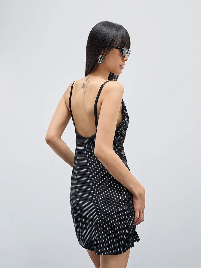 Nuon Black Embellished Bodycon Dress