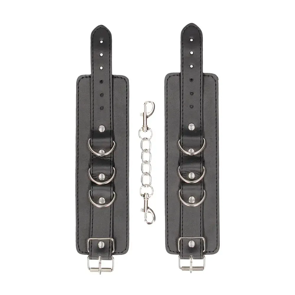 Ouch Black Bondage Bdsm Leather Wrist Cuffs