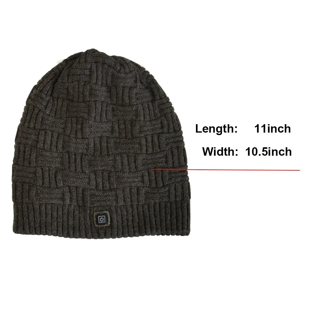 Outdoor Cycling Cold-Weather Heated Knit Thermal Hat for Winter Activities