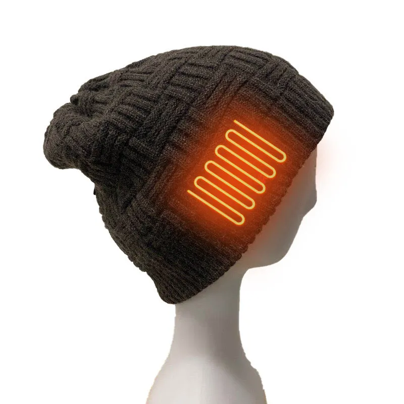 Outdoor Cycling Cold-Weather Heated Knit Thermal Hat for Winter Activities