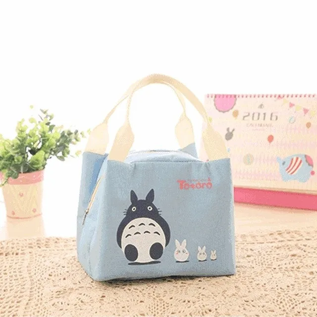 Portable Lunch Bag Cartoon Hello Kitty Insulated Cooler Bags Thermal Food Picnic Lunch Bags Women Kids Men Lunch Box Bag Tote